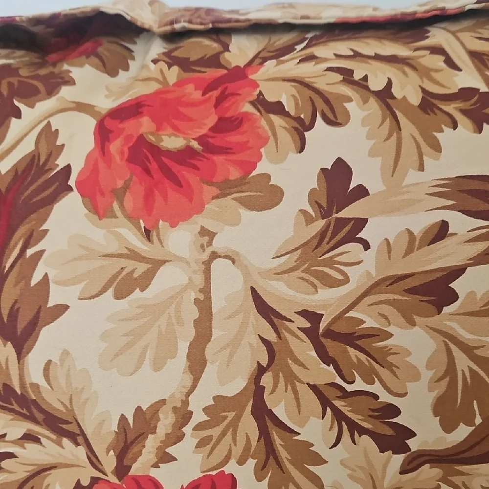 Eddie Bauer Home Red Brown Floral Cotton King Pillow Sham